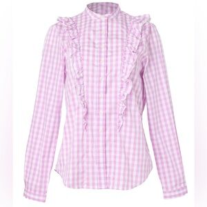 THE SHIRT BY ROCHELLE BEHRENS THE KIMBERLY SHIRT Gingham Size Small